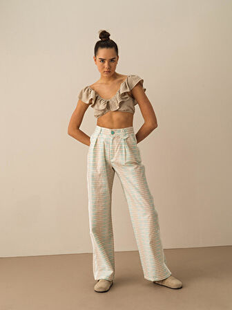 Taş Rengi Slim Fit Bluz