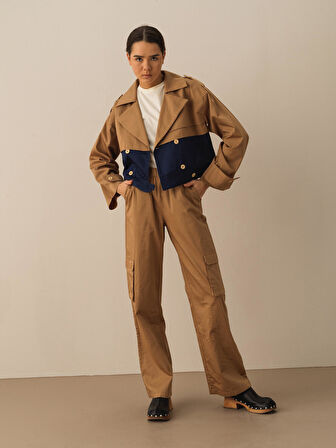 Taş Rengi Regular Fit Pamuklu Pantolon