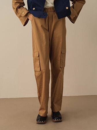 Taş Rengi Regular Fit Pamuklu Pantolon