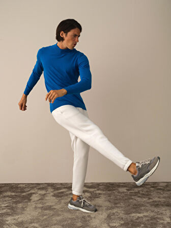 Xint Mavi Pamuk Dokulu Regular Fit Kazak