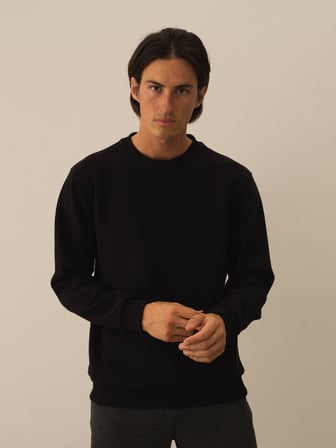Xint Siyah Pamuk Dokulu Regular Fit Sweatshirt