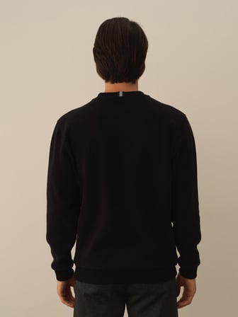 Xint Siyah Pamuk Dokulu Regular Fit Sweatshirt
