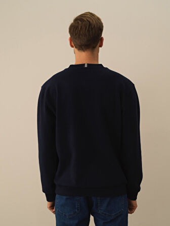 Xint Lacivert Pamuk Dokulu Regular Fit Sweatshirt