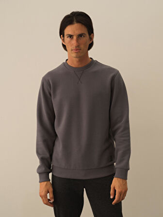 Xint Koyu Gri Pamuk Dokulu Regular Fit Sweatshirt