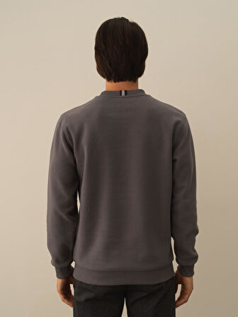 Xint Koyu Gri Pamuk Dokulu Regular Fit Sweatshirt