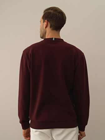 Xint Bordo Pamuk Dokulu Regular Fit Sweatshirt