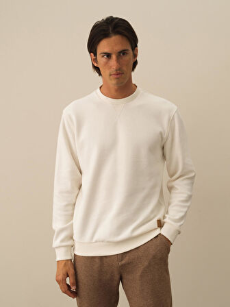 Xint Ekru Pamuk Dokulu Regular Fit Sweatshirt