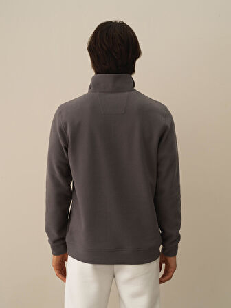 Xint Koyu Gri Pamuk Dokulu Regular Fit Sweatshirt