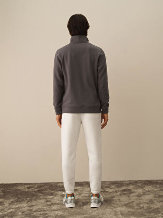 Xint Koyu Gri Pamuk Dokulu Regular Fit Sweatshirt