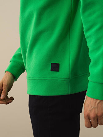 Xint Yeşil Pamuk Dokulu Regular Fit Sweatshirt