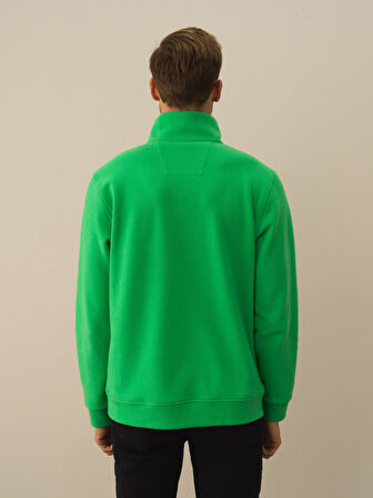 Xint Yeşil Pamuk Dokulu Regular Fit Sweatshirt