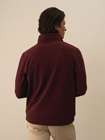 Xint Bordo Pamuk Dokulu Regular Fit Sweatshirt