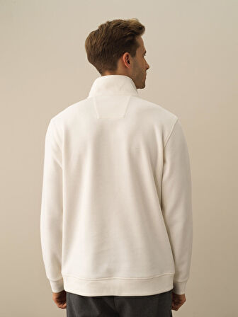 Xint Ekru Pamuk Dokulu Regular Fit Sweatshirt