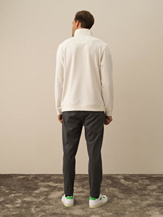 Xint Ekru Pamuk Dokulu Regular Fit Sweatshirt