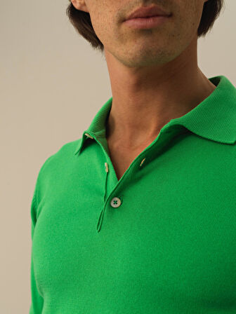 Xint Yeşil Pamuk Dokulu Regular Fit Kazak