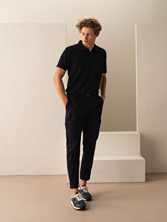 Lacivert Slim Fit Pamuklu Pantolon