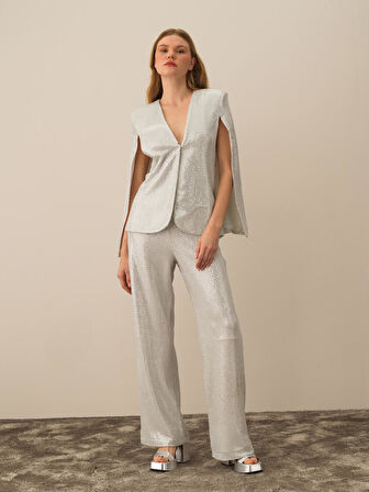Xint Koyu Gri Esnek Dokulu Oversize Ceket