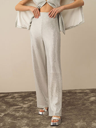 Xint Koyu Gri Esnek Dokulu Oversize Pantolon