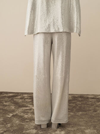 Xint Koyu Gri Esnek Dokulu Oversize Pantolon