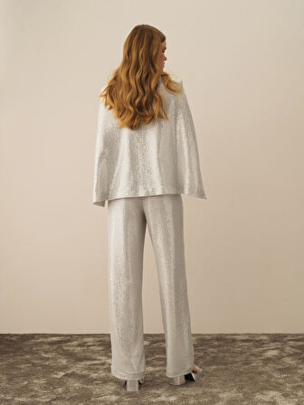 Xint Koyu Gri Esnek Dokulu Oversize Pantolon