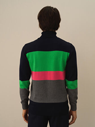 Xint Lacivert Pamuk Dokulu Regular Fit Kazak