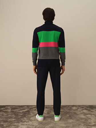 Xint Lacivert Pamuk Dokulu Regular Fit Kazak