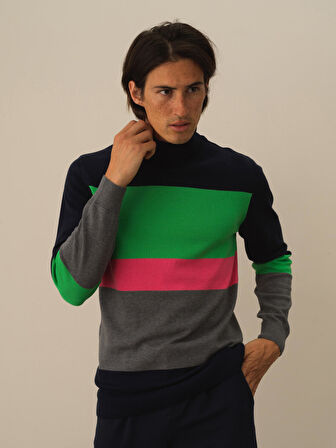 Xint Lacivert Pamuk Dokulu Regular Fit Kazak