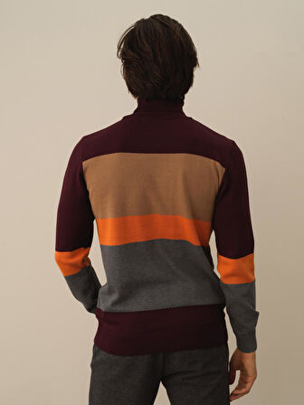 Xint Bordo Pamuk Dokulu Regular Fit Kazak