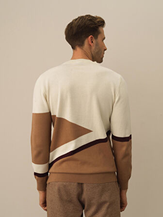 Xint Ekru Pamuk Dokulu Regular Fit Kazak