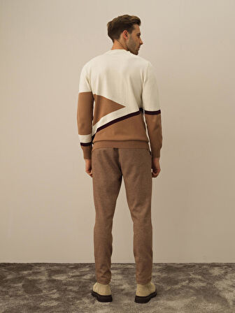 Xint Ekru Pamuk Dokulu Regular Fit Kazak