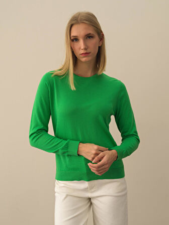 Xint Yeşil Regular Fit Basic Kazak