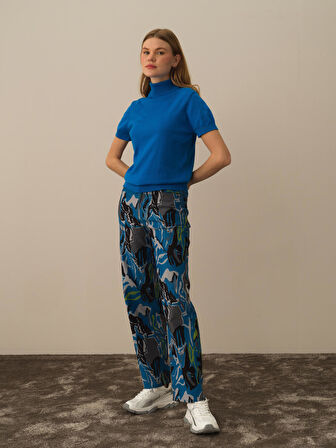 Xint Mavi Pamuk Dokulu Regular Fit Kazak