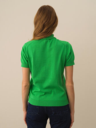 Xint Yeşil Pamuk Dokulu Regular Fit Kazak