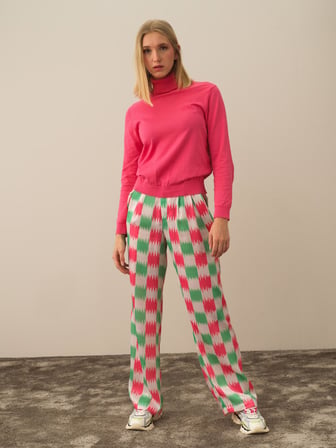 Xint Pembe Pamuk Dokulu Regular Fit Kazak