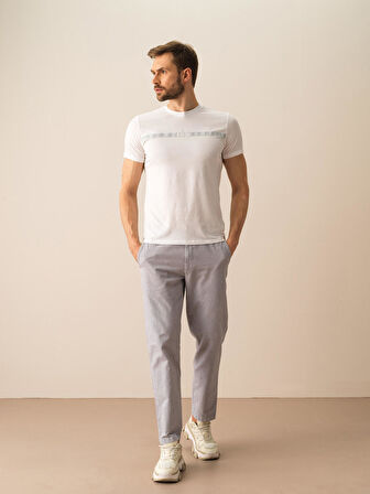 Gri Regular Fit Keten Pantolon