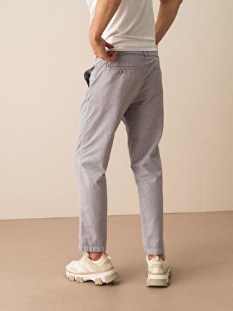 Gri Regular Fit Keten Pantolon