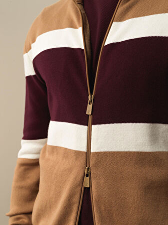 Xint Camel Pamuk Dokulu Regular Fit Hırka