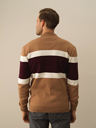 Xint Camel Pamuk Dokulu Regular Fit Hırka