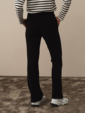 Xint Siyah Pamuk Dokulu Regular Fit Sweat Pantolon