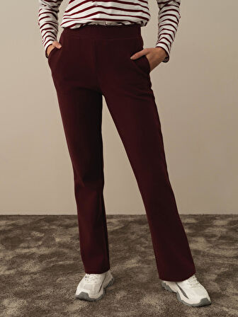 Xint Bordo Pamuk Dokulu Regular Fit Sweat Pantolon