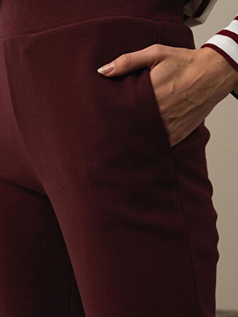 Xint Bordo Pamuk Dokulu Regular Fit Sweat Pantolon