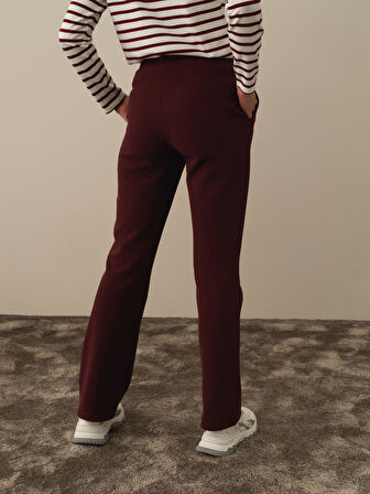 Xint Bordo Pamuk Dokulu Regular Fit Sweat Pantolon