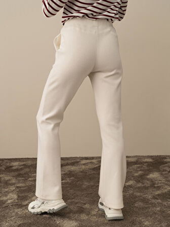 Xint Ekru Pamuk Dokulu Regular Fit Sweat Pantolon
