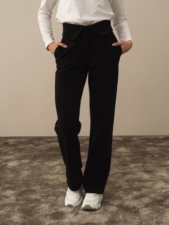 Xint Siyah Pamuk Dokulu Oversize Sweat Pantolon