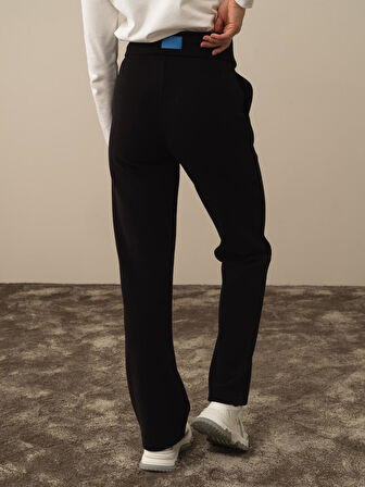 Xint Siyah Pamuk Dokulu Oversize Sweat Pantolon