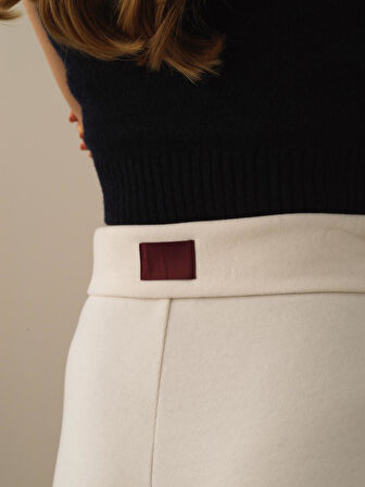 Xint Ekru Pamuk Dokulu Oversize Sweat Pantolon