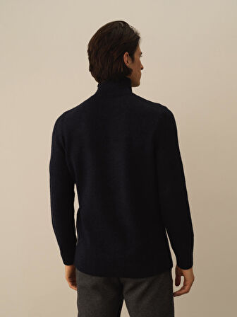 Xint Lacivert Lüks Pamuk Dokulu Regular Fit Kazak