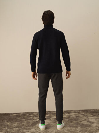 Xint Lacivert Lüks Pamuk Dokulu Regular Fit Kazak