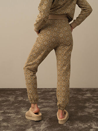 Xint Bej Işıltılı Lurex Detaylı Oversize Sweat Pantolon