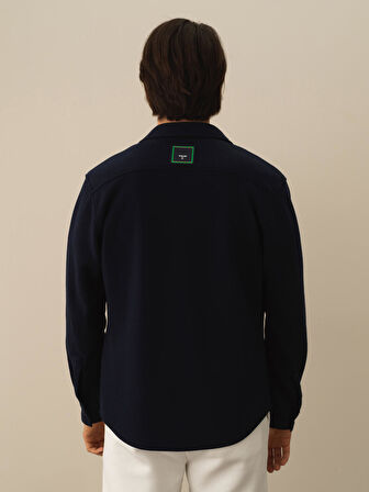 Xint Lacivert Pamuk Dokulu Regular Fit Gömlek